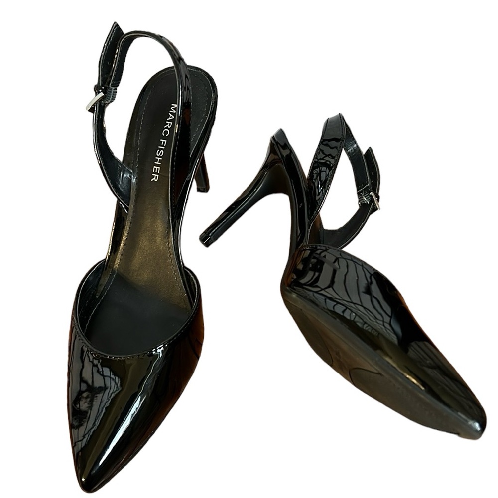 NWOT Marc Fisher Davon 4 Black Patent Pumps Heels